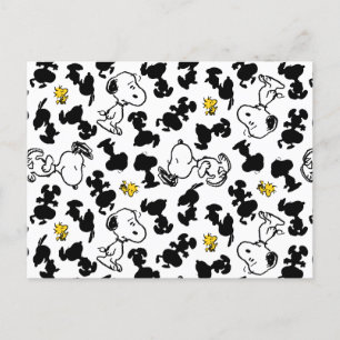 Peanuts    Snoopy & Woodstock Shadow Pattern Postcard