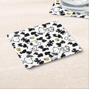 Peanuts    Snoopy & Woodstock Shadow Pattern Square Paper Coaster