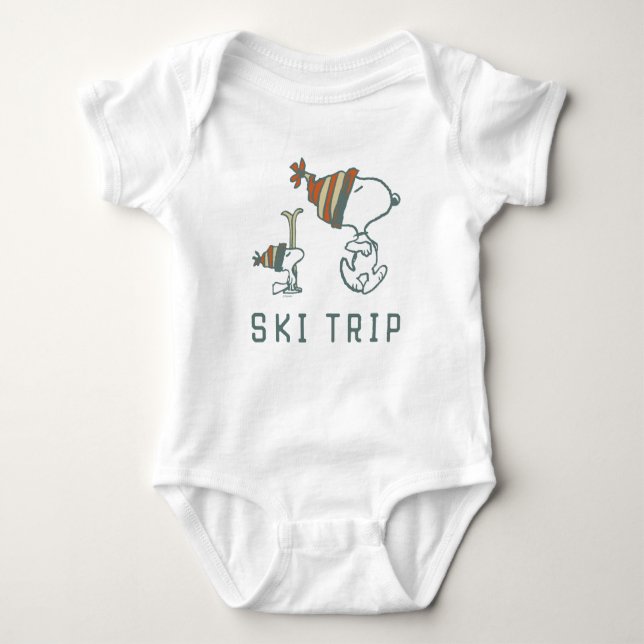 Peanuts | Snoopy & Woodstock Ski Trip 2 Baby Bodysuit (Front)