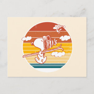 Peanuts Snoopy & Woodstock Ski Trip Postcard