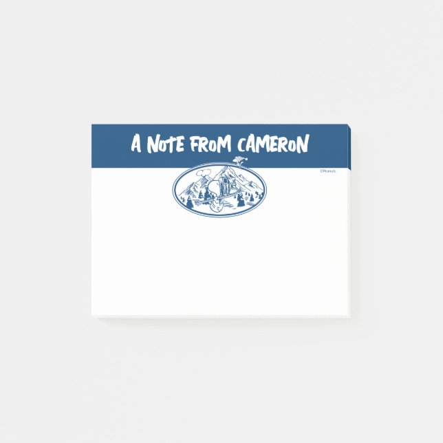 Peanuts | Snoopy & Woodstock Skiing Post-it Notes (Front)