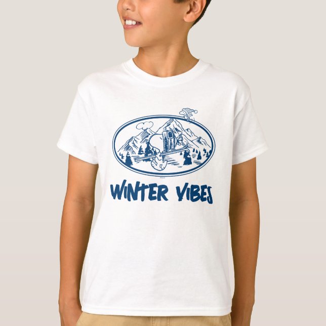 Peanuts | Snoopy & Woodstock Skiing T-Shirt (Front)