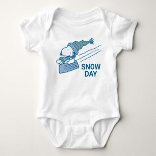Peanuts   Snoopy & Woodstock Sledding Baby Bodysuit