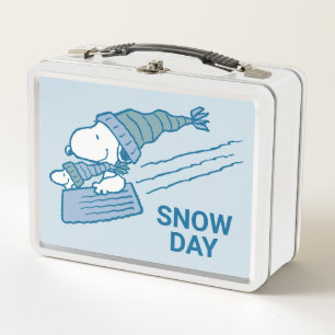 Peanuts   Snoopy & Woodstock Sledding Metal Lunch Box