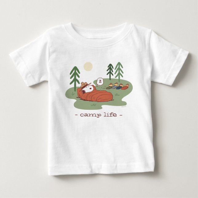 Peanuts | Snoopy & Woodstock Sleeping Campers Baby T-Shirt (Front)