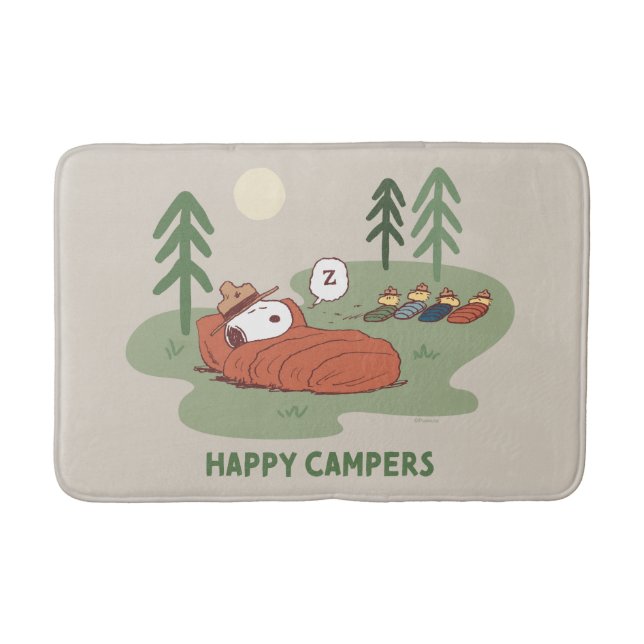 Peanuts | Snoopy & Woodstock Sleeping Campers Bath Mat (Front)
