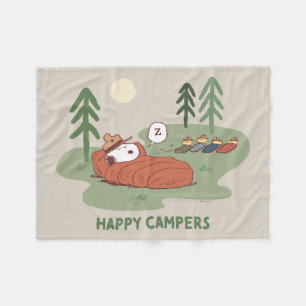 Peanuts   Snoopy & Woodstock Sleeping Campers Fleece Blanket