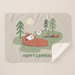 Peanuts   Snoopy & Woodstock Sleeping Campers Sherpa Blanket