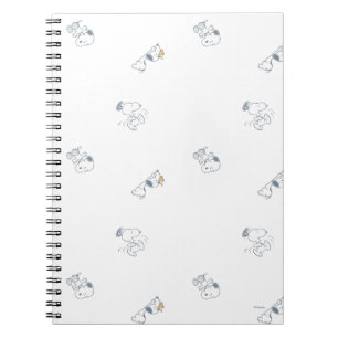 Peanuts   Snoopy & Woodstock Soft Grey Pattern Notebook
