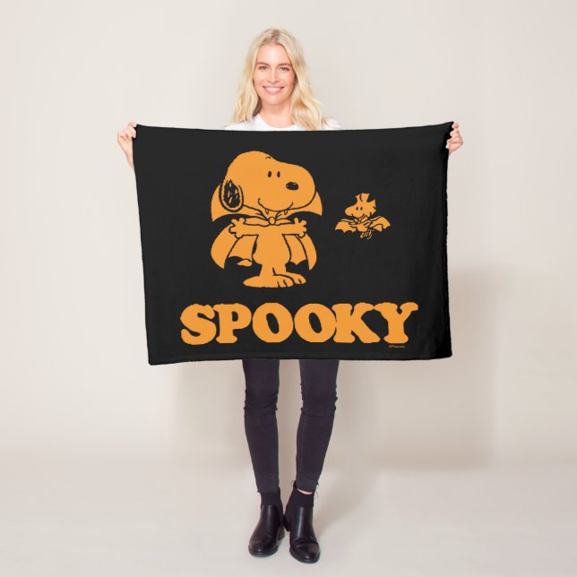 Peanuts | Snoopy & Woodstock Spooky Fleece Blanket (In Situ)
