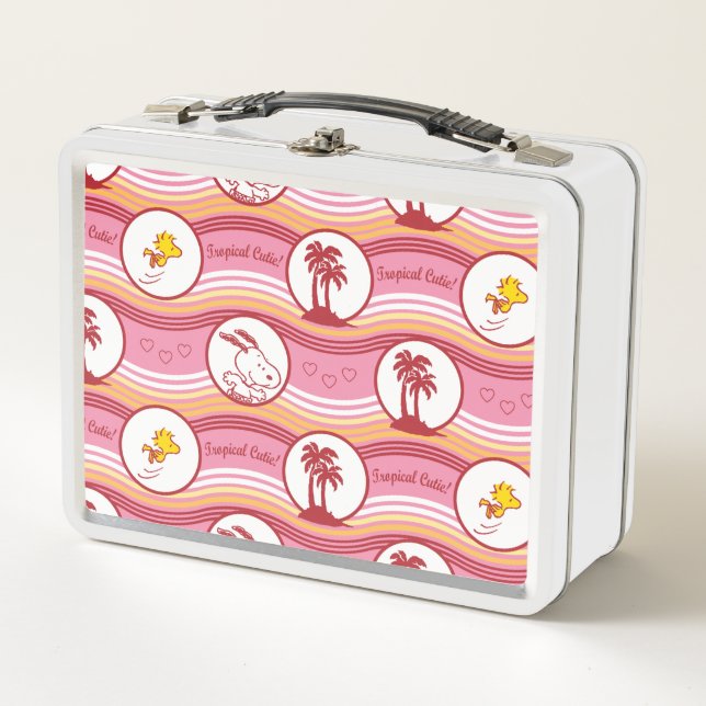 Peanuts | Snoopy & Woodstock Tropical Cutie Metal Lunch Box (Front)