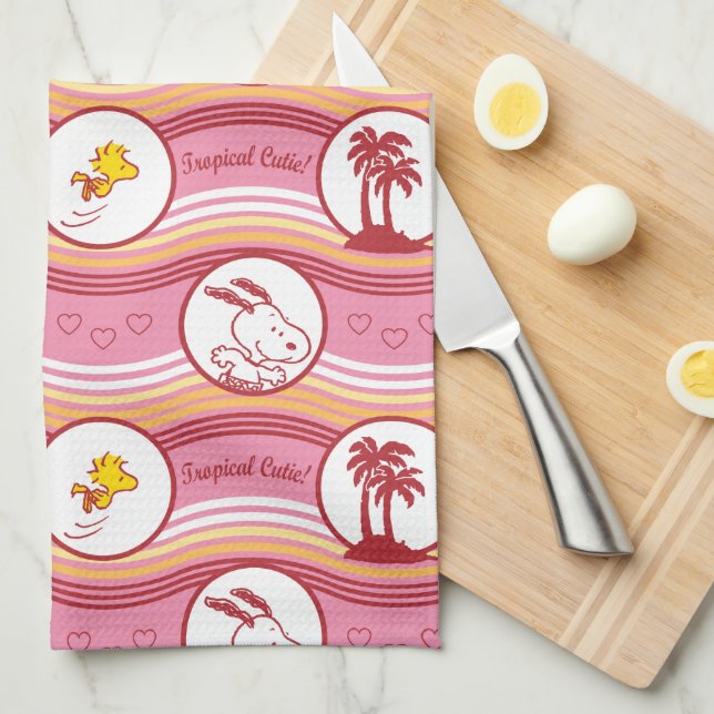 Peanuts | Snoopy & Woodstock Tropical Cutie Tea Towel (Quarter Fold)