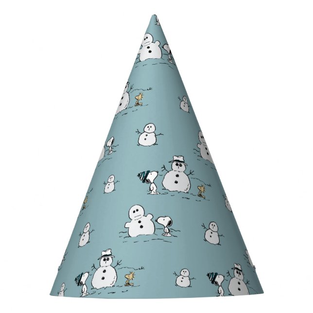 Peanuts | Snoopy & Woodstock Winter Break Pattern Party Hat (Front)