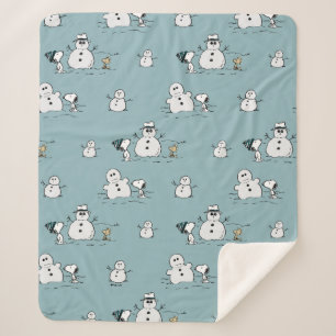 Peanuts   Snoopy & Woodstock Winter Break Pattern Sherpa Blanket