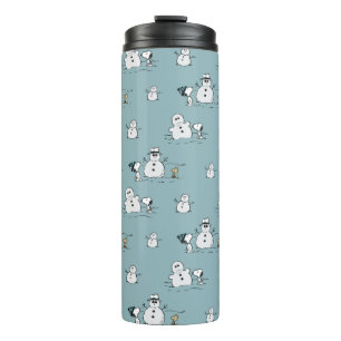 Peanuts   Snoopy & Woodstock Winter Break Pattern Thermal Tumbler