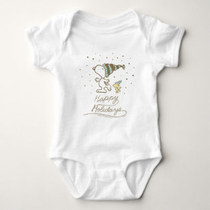 Peanuts   Snoopy & Woodstock Winter Skating Baby Bodysuit