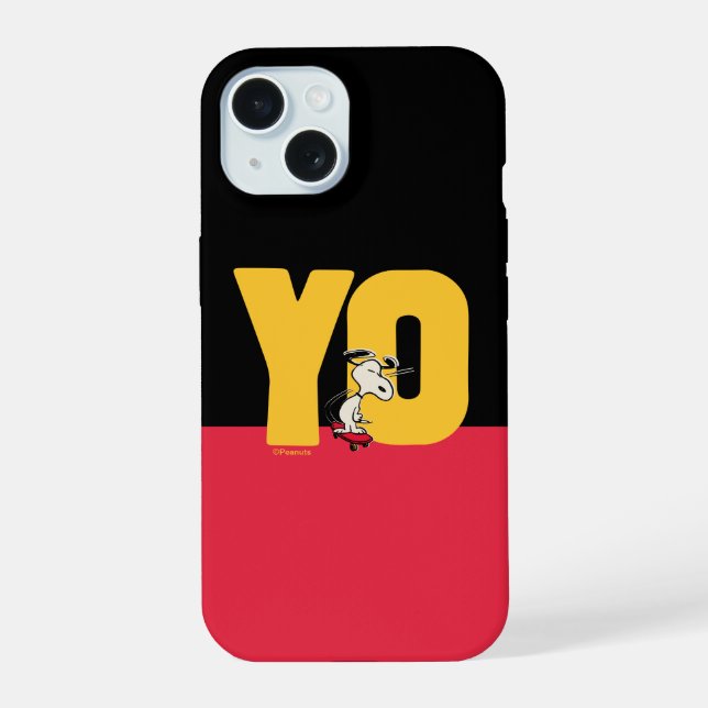 Peanuts | Snoopy YO Skateboard iPhone 15 Case (Back)