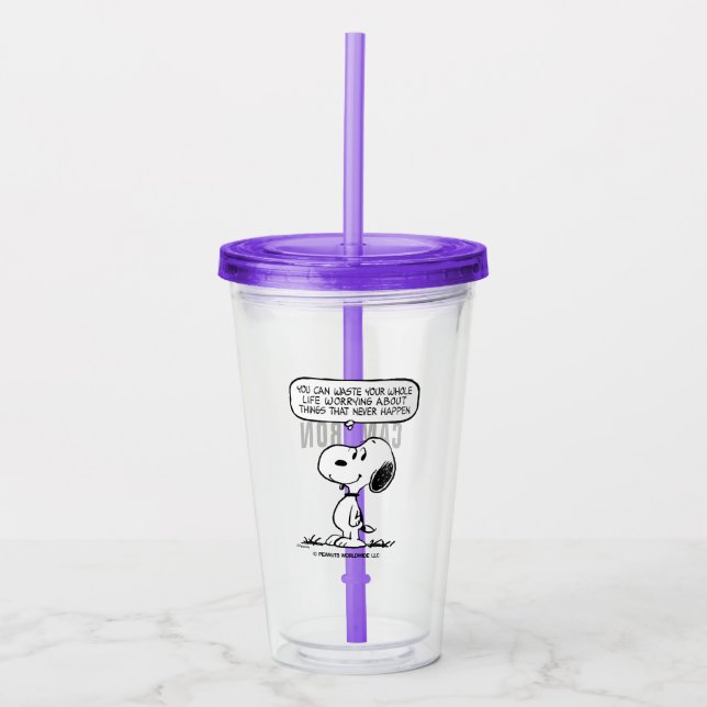 Peanuts | Snoopy You Can't Waist Your Whole Life Acrylic Tumbler (Front)