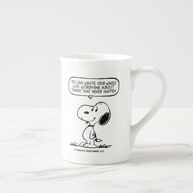 Peanuts | Snoopy You Can't Waist Your Whole Life Bone China Mug (Right)