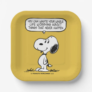 Peanuts   Snoopy You Can't Waist Your Whole Life Paper Plate