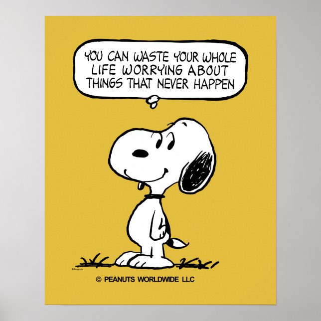 Peanuts | Snoopy You Can't Waist Your Whole Life Poster (Front)