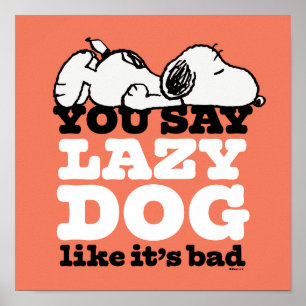 Peanuts   Snoopy You Say Lazy Dog Like It's Bad Poster