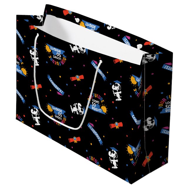 Peanuts Snoopy Your Future Looks Bright Graduation Large Gift Bag (Front Angled)