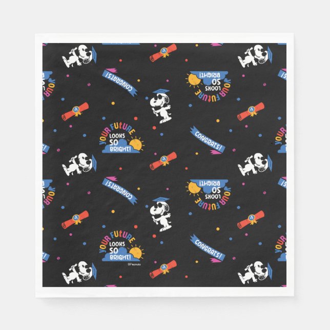Peanuts Snoopy Your Future Looks Bright Graduation Napkin (Front)