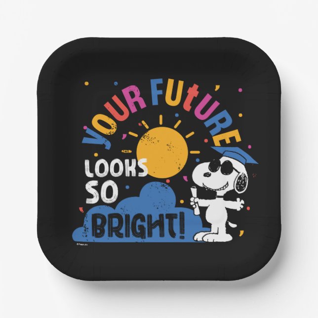 Peanuts Snoopy Your Future Looks So Bright Paper Plate (Front)