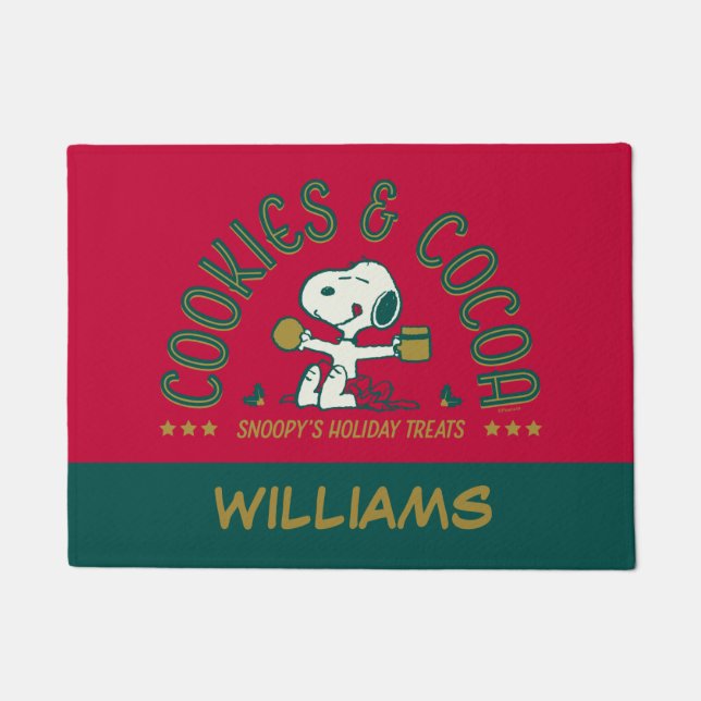 Peanuts | Snoopy's Cookies & Cocoa | Add Your Name Doormat (Front)