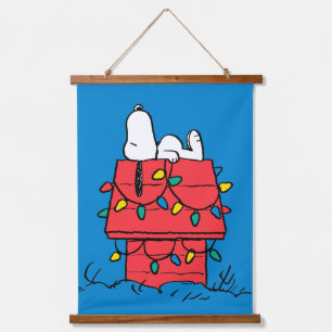 Peanuts   Snoopy's Dog House With Lights Hanging Tapestry