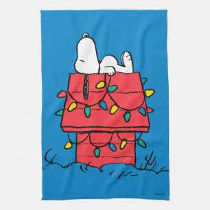 Peanuts Snoopy's Dog House With Lights Tea Towel