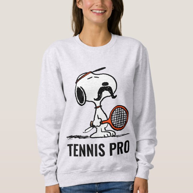 Peanuts | Snoopy's Moustache Playing Tennis Sweatshirt (Front)