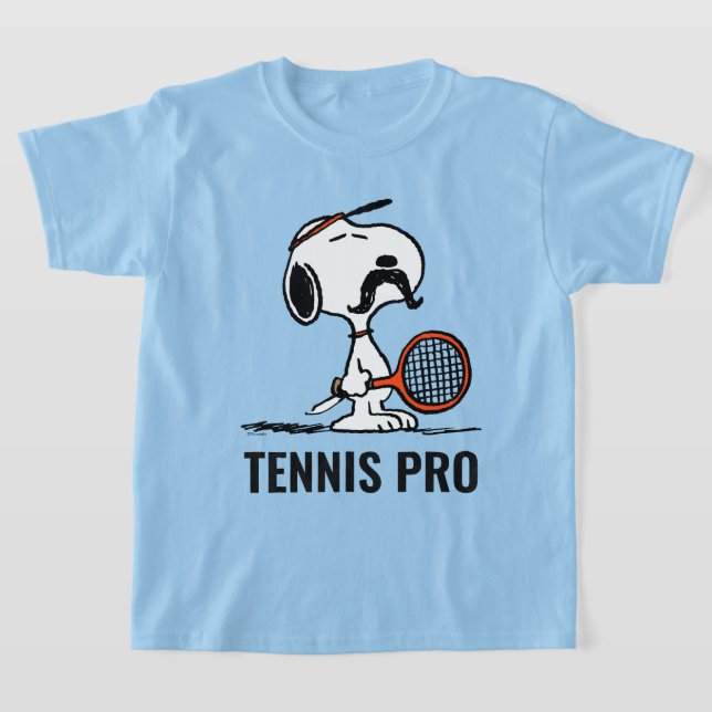 Peanuts | Snoopy's Moustache Playing Tennis T-Shirt (Laydown)