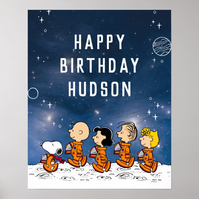 Peanuts | Space Birthday Poster (Front)