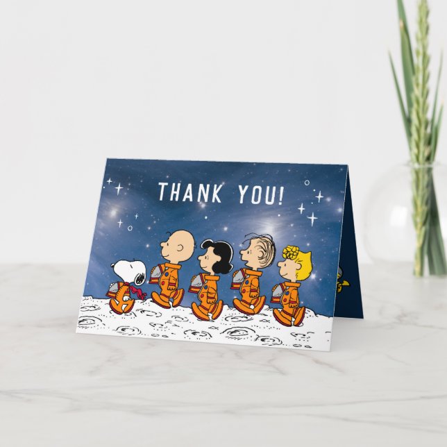 Peanuts | Space Birthday Thank You Card (Front)
