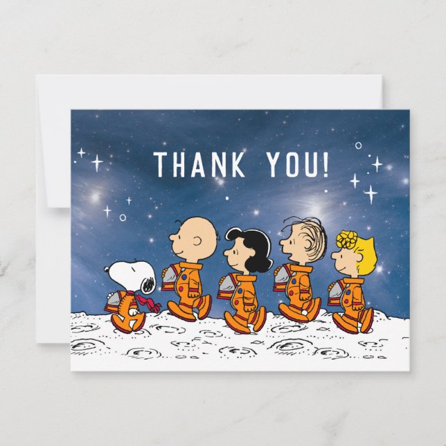 Peanuts | Space Birthday Thank You Invitation (Front)