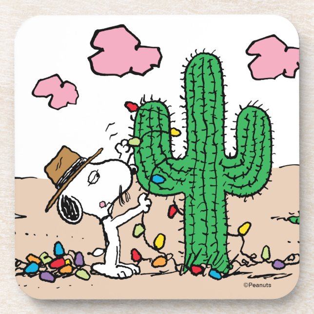 Peanuts | Spike Decorates for Christmas Coaster (Front)