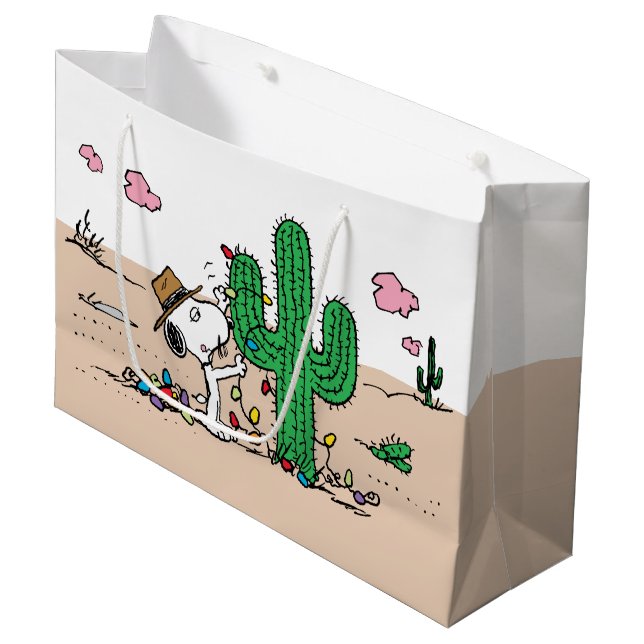 Peanuts | Spike Decorates for Christmas Large Gift Bag (Front Angled)