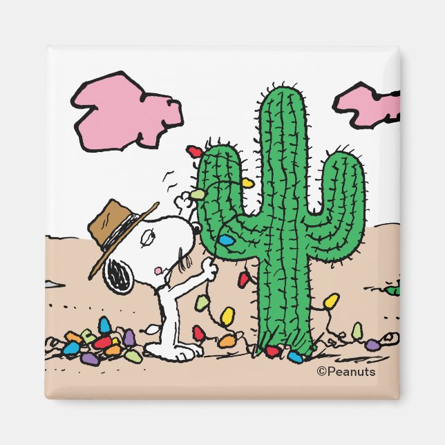Peanuts | Spike Decorates for Christmas Magnet (Front)