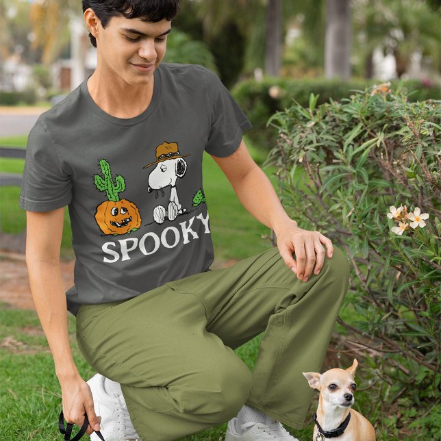 Peanuts | Spike's Desert Halloween T-Shirt (Person wearing shirt)
