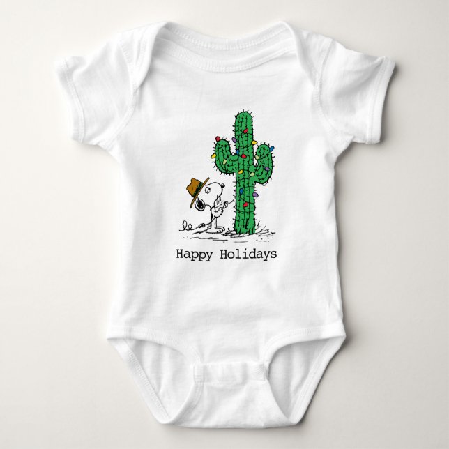 Peanuts | Spike's Holiday Cactus Baby Bodysuit (Front)
