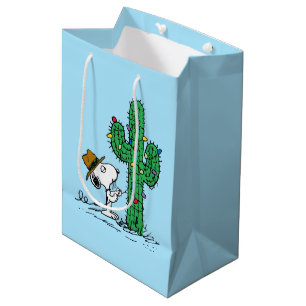 Peanuts Spike's Holiday Cactus Medium Gift Bag