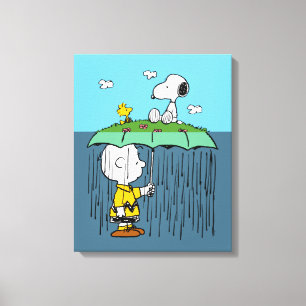 Peanuts   Sunny Day Rainy Day Half & Half Canvas Print