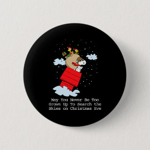 Peanuts The Flying Ace At Christmas 6 Cm Round Badge