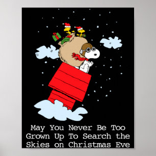 Peanuts The Flying Ace At Christmas Poster