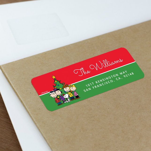 Peanuts | The Gang Around the Christmas Tree (Label on envelope)
