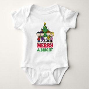 Peanuts The Gang Around the Christmas Tree Baby Bodysuit