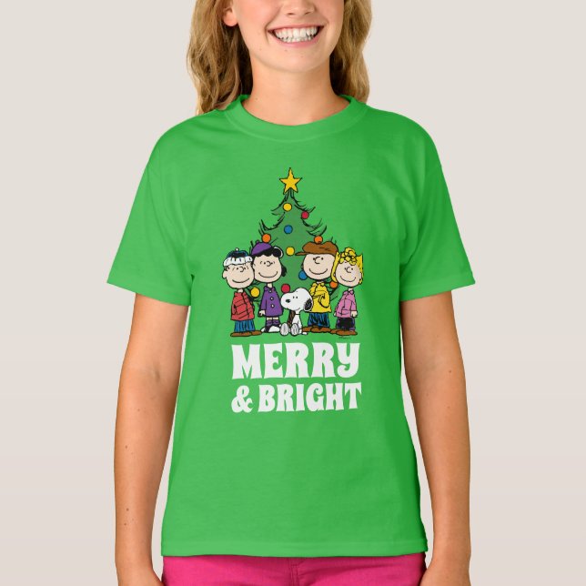 Peanuts | The Gang Around the Christmas Tree T-Shirt (Front)