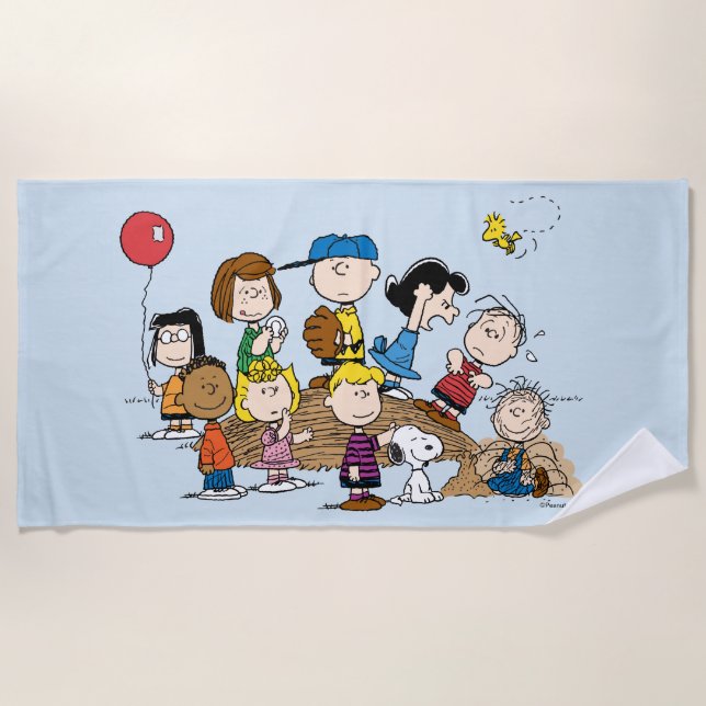 Peanuts | The Gang at the Pitcher's Mound Beach Towel (Front)